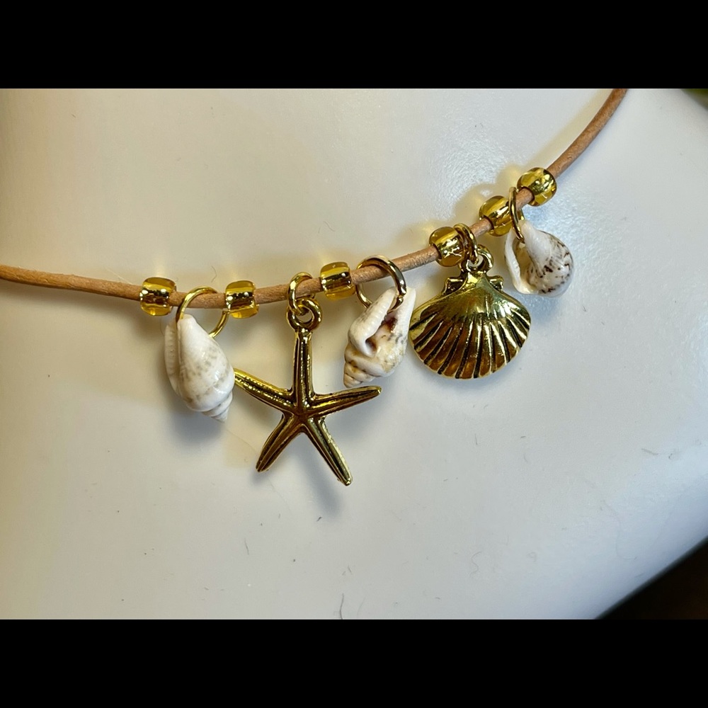 Tan leather anklet